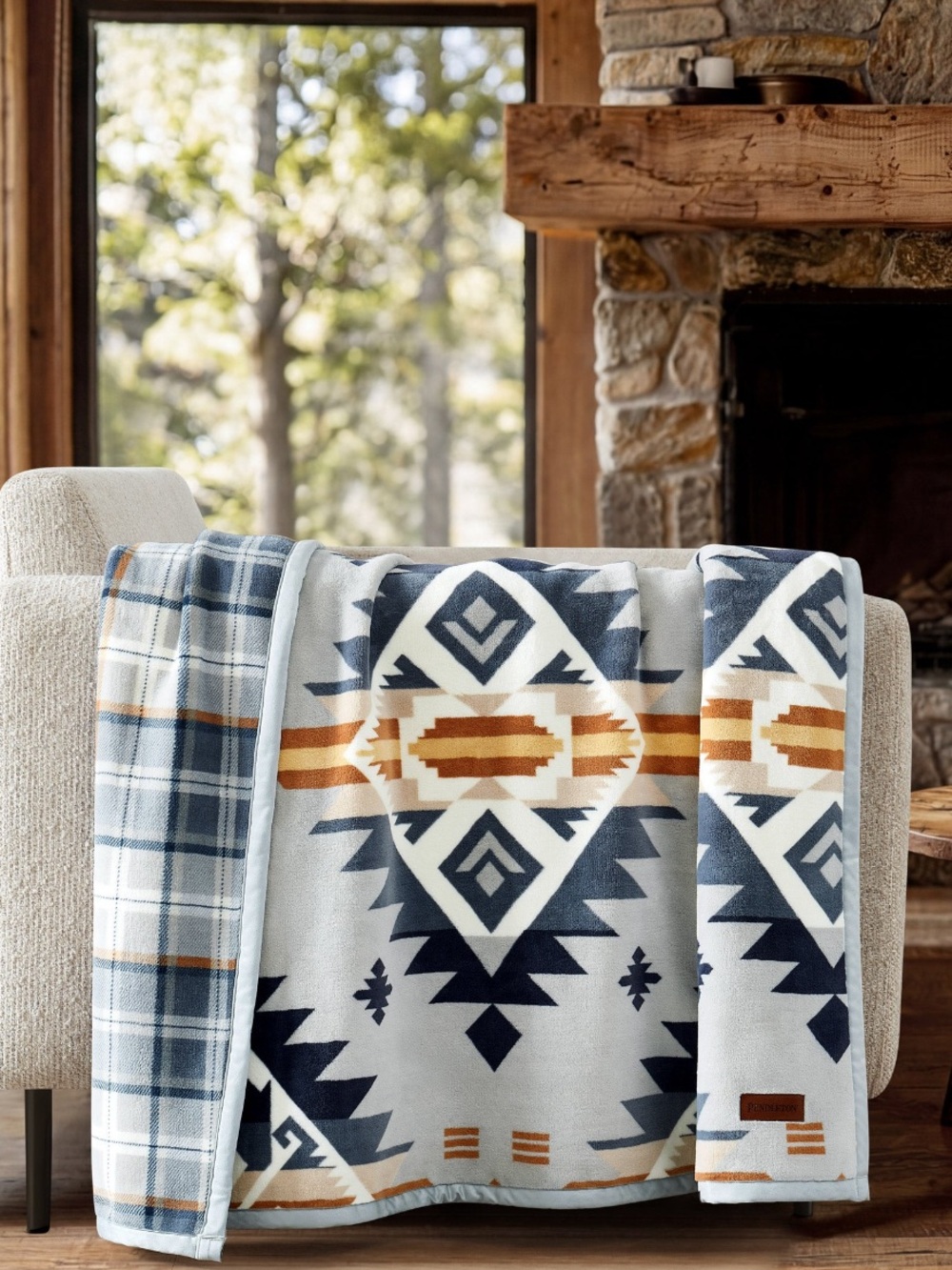 Pendleton Black Southwestern Throw Blanket NEW. 50”x70”